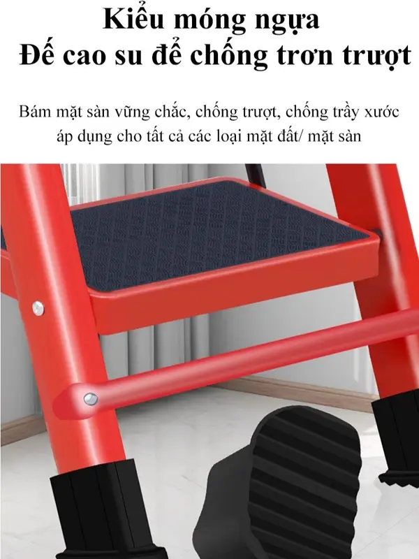 Thang Gấp Gọn TIMTOLL 3/4/5 Bậc Kim Loại Thép Carbon Chống Trượt - Đen 6