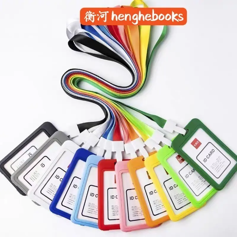 Thicken Shiny Lanyard Double Side ID Card Holder Id Lace Card Cover Name Tags