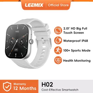 Leemix H02 Smartwatch | Hi-Fi Sound Music | Bluetooth Call | DIY Wallpaper| IP68