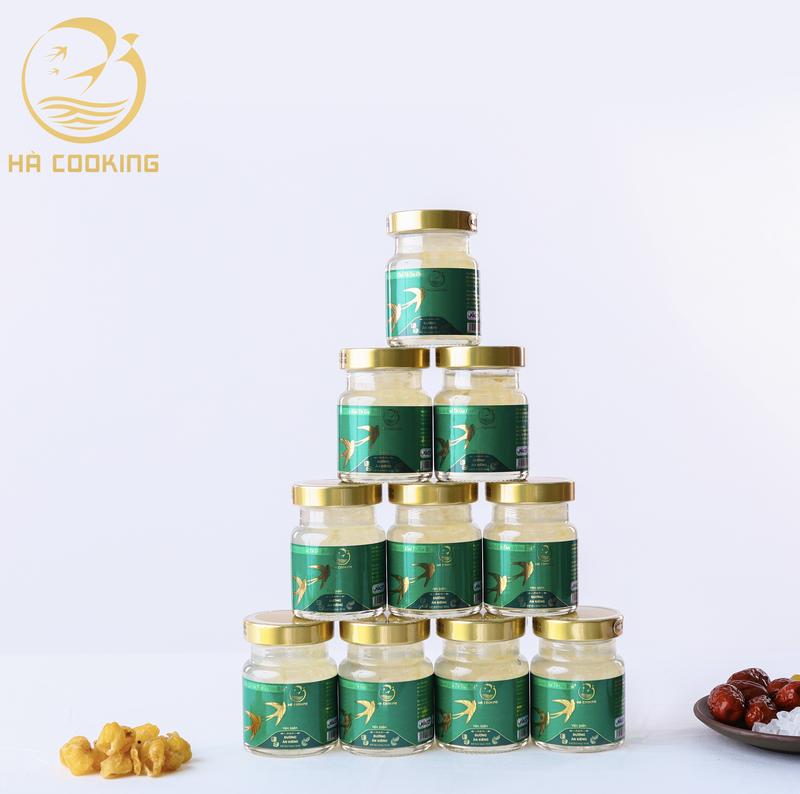 10 (10 tặng 1) Hũ Yến Chưng đường ăn kiêng - 2400mg Yến Tươi Nguyên Chất - Yến Sào Hà Cooking