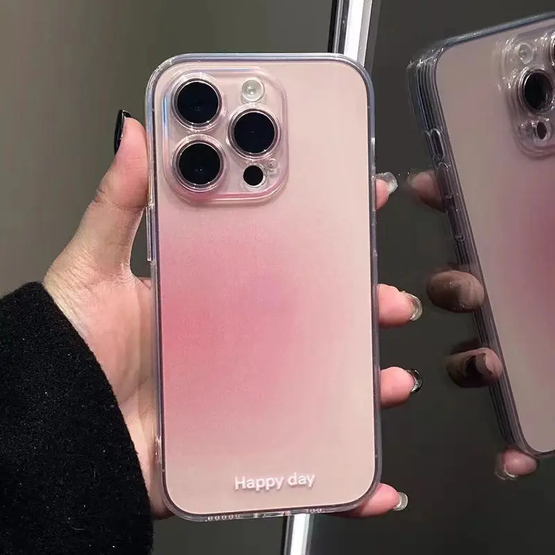 Ốp Điện Thoại Di Động Mẫu Mới Thích Hợp Cho ốp iphone 14pro, ốp iphone14 Độc Đáo Cao Cấp 13Promax, Phấn Má Hồng Phấn Gradient