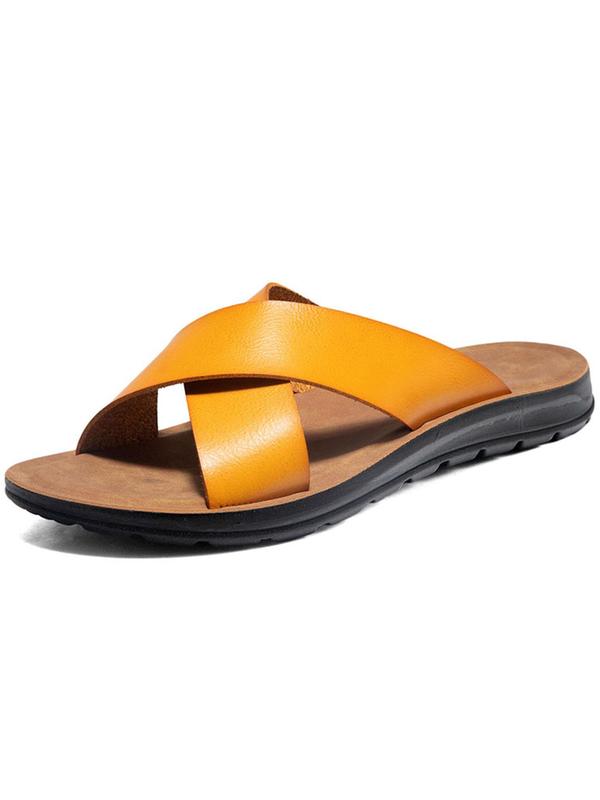 Men's Simple Plain Fashion Slippers (1 Pair), Casual Fashionable Wide Fit Slippers for Summer, Lightweight Breathable Non-slip Slippers for Indoor and Outdoor 0
