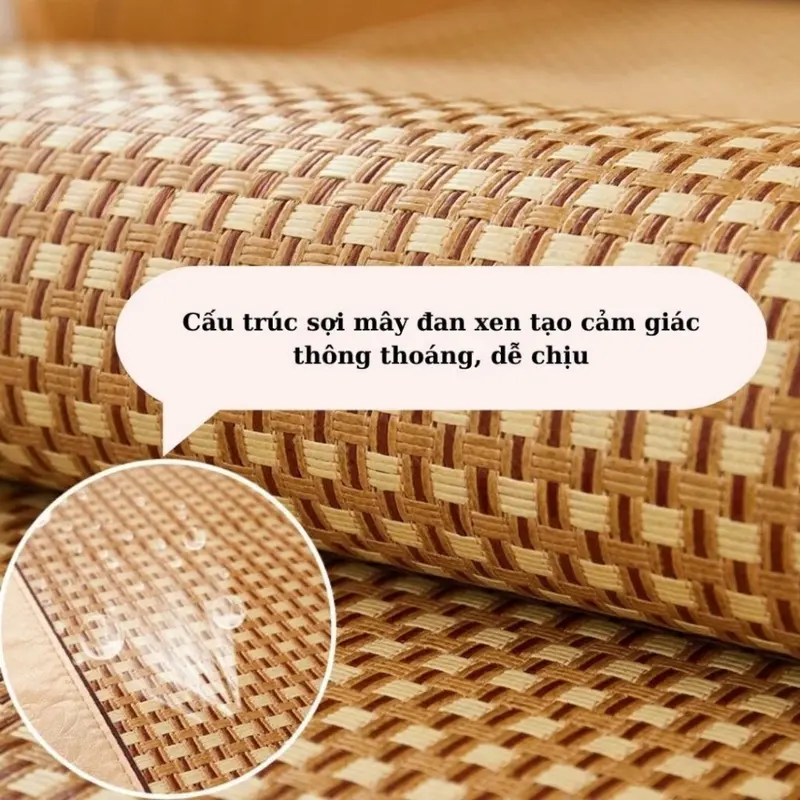 Chiếu mây điều hòa lót lụa cao cấp  siêu thoáng mát hàng loại 1 6