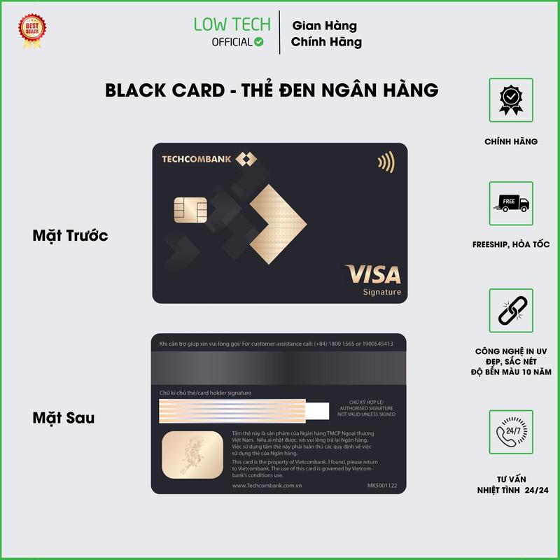 [Thẻ Đen] - Thẻ Đen Techcombank, Thẻ Đen Quyền Lực, Thẻ Đen Ngân Hàng, Thẻ Đen NFC. 0
