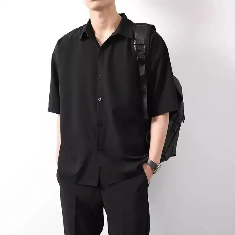 Áo sơ mi Đen nam nữ form rộng thời trang Unisex Menswear Shirt sơ  mi M Unisex 2