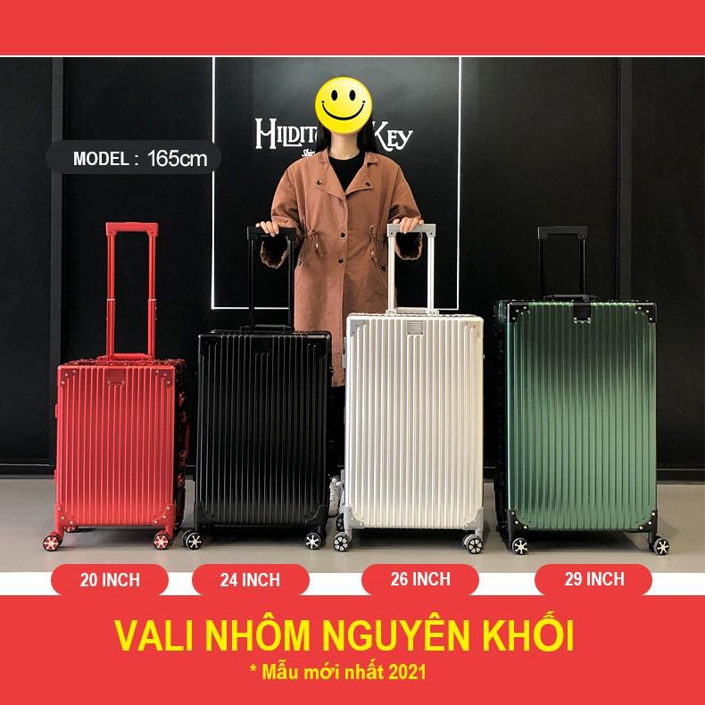 Vali nhôm nguyên khối cao cấp size 20 inch 24 inch 29 inch