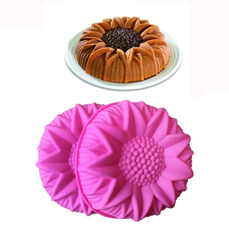 Sunflower Shaped Silicone Cake Mold, 1 Count Heat Resistant Baking Mold, Kitchen Baking Tool for Pudding Jelly Mousse Cake, Bakeware 3