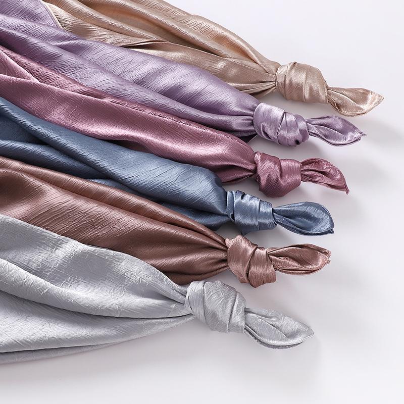 Product Introduction of Pashmina hijab Malaysia New Artificial Silk Silky Satin Scarf Women's Shawl Toe Cap Headscarf 10