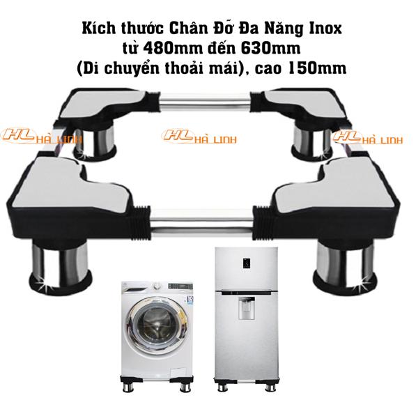 Kệ đỡ máy giặt Chân đỡ Đa Năng dùng cho Máy Giặt và Tủ Lạnh Chân Lọc Nước- Hàng đẹp Inox Kích thước 480mm đến 630mm VT38