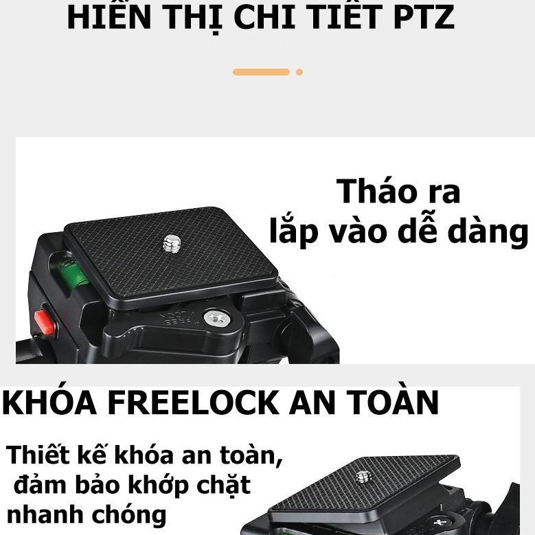 Tripod Điện Thoại 1.8m Kiêm Chân Máy Ảnh 360 Độ Chắc Chắn, Điều Chỉnh Cao Thấp, Dùng Để Chụp Ảnh Quay Phim 2