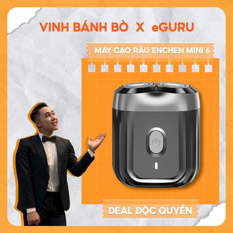 [ ĐỘC QUYỀN VINHBANHBO ] Máy cạo râu Enchen Mini 6  Cầm tay, nhỏ gọn, chống nước IPX6, 2 lưỡi - Hàng Chính Hãng