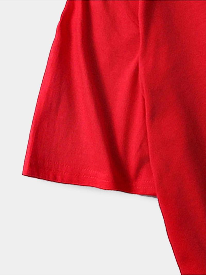 Product Introduction of 【Plus Size】 Letter Print Round Neck Tee, Regular Fit Casual Short Sleeve T-shirt for Daily Wear, Men's Clothing for All Seasons 9