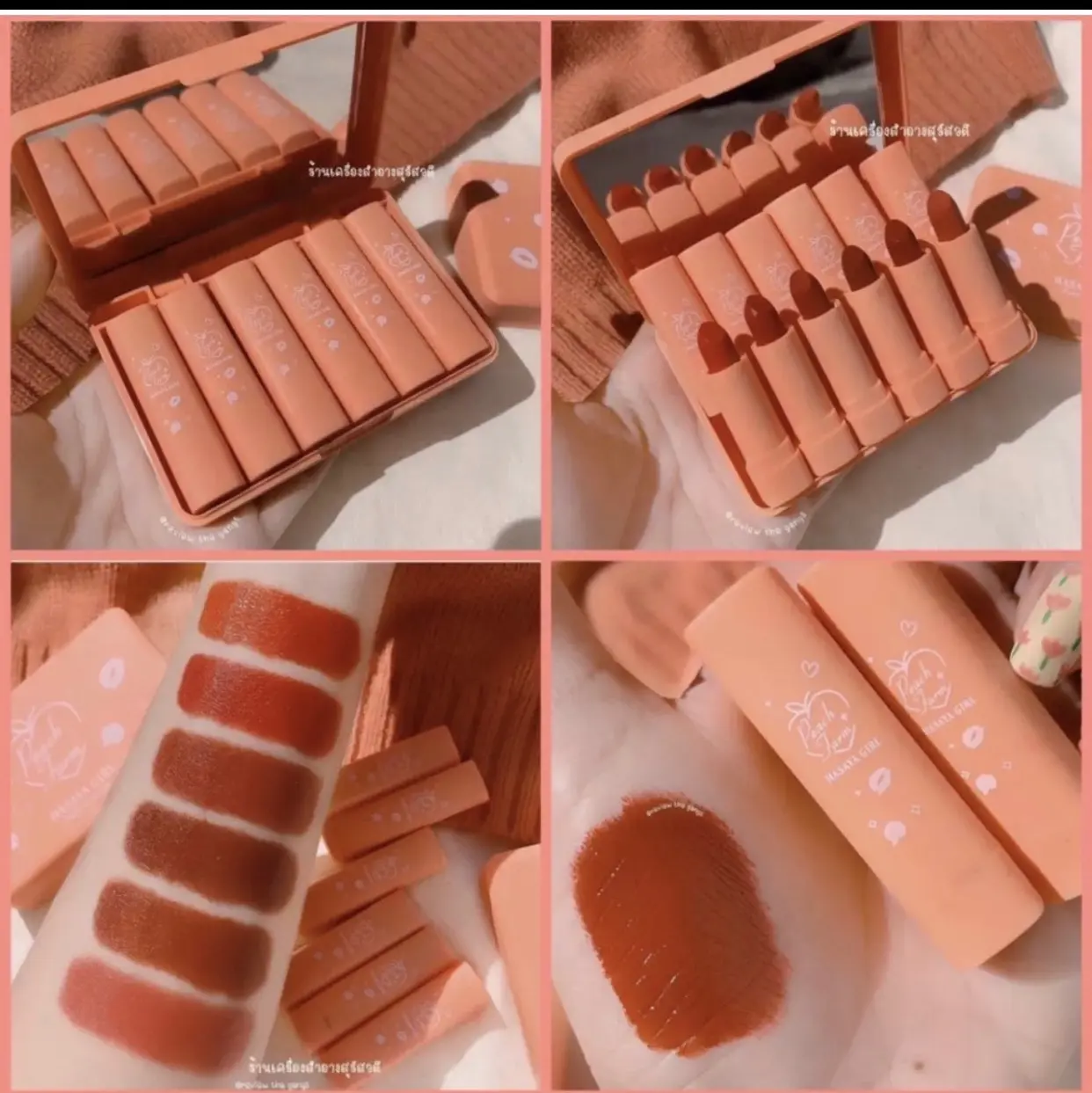 (Dapat 6pcs) Hasaya Girl Peach Farm lipstik matte
