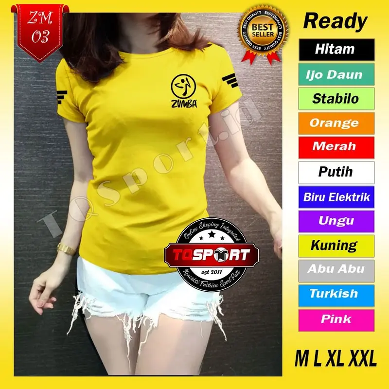 Baju Zumba Aerobic Kaos Olahraga Wanita Senam Fitbes Cewek Pakaian Lari Gym ZM13 Sport 0