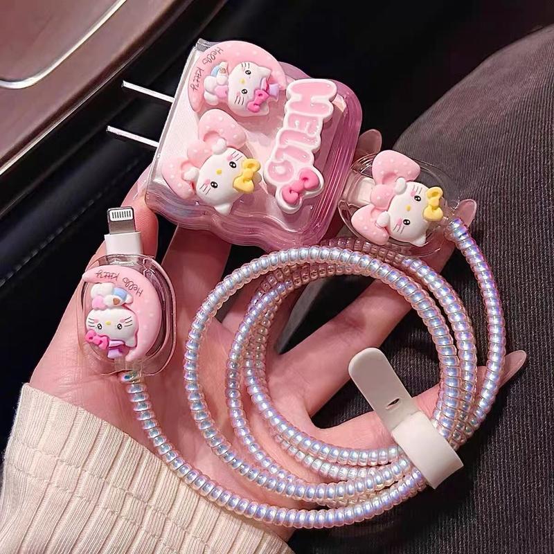 Product Introduction of Tay Áo Bảo Vệ Cáp USB, Moon Kitty, Thích Hợp Cho Iphone15promax Và Apple 14, Vỏ Bảo Vệ Đầu Sạc Nhanh 20W, Thiết Kế Hình Mèo Mặt Trăng 4