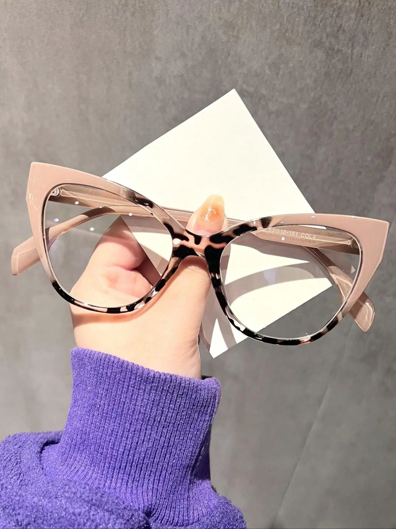 Simple Anti-blue Light Eyeglasses(1 Pair), Modern Cat Eye Frame Fashion Eyeglasses for Women, Lightweight Eyeglasses for Work, Daily Clothing Decor, Perfect for Music Festival