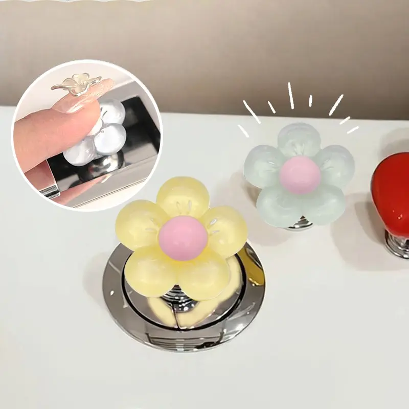 Nút Bồn Cầu Hình Trái Tim, Màu Pastel Phong Cách Instagram, Thiết Kế Hoa Sáng Tạo, Trợ Lý Nút Bồn Cầu 6