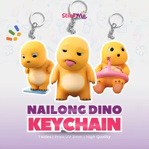 Stickme Gantungan Kunci Ganci Keychain Acrylic Dino Kuning Anti Banting Untuk Tas Kunci Motor Mobil