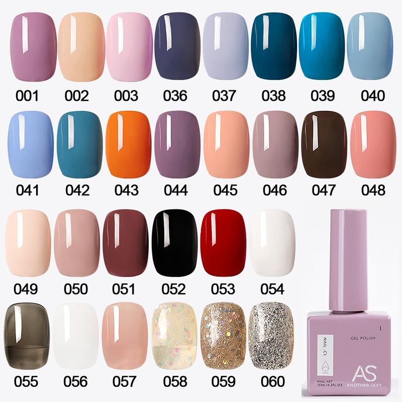 sơn gel AS chai vuông móng tay màu 31-60 dùng máy hơ màu trắng nước gạo đỏ vàng xanh bơ AS 15ml base top cứng móng