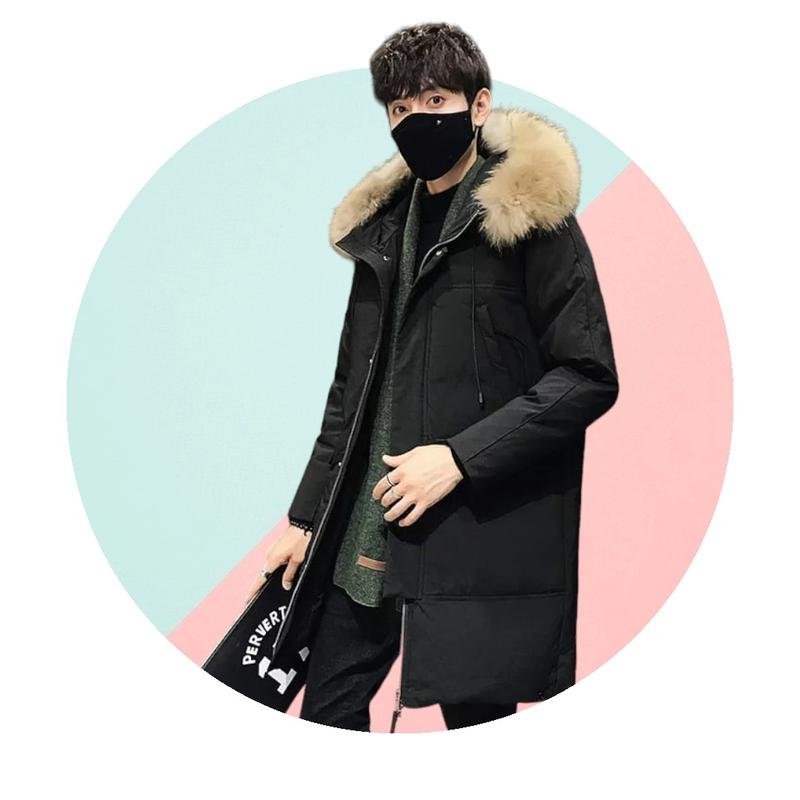 Jaket winter pria tebal musim dingin kerah bulu korean style High Motor 1