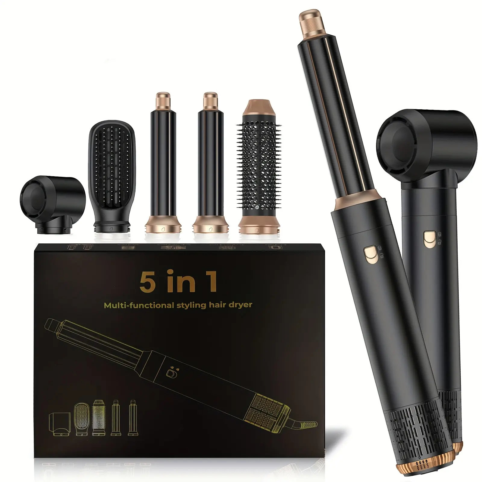 5-in-1 ホットエアスタイリングヘアドライヤー 乾燥・カール