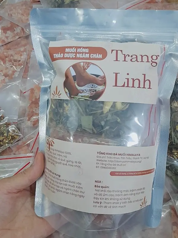 Muối Hồng Himalaya Ngâm Chân, túi muối hồng trườm ấm 4