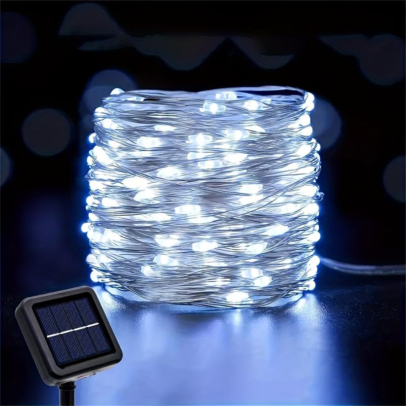 Dây Đèn Cổ Tích Năng Lượng Mặt Trời, 50 / 100 / 150 / 200 / 300LED, Với 8 Chế Độ Chiếu Sáng, Đèn Dây Dây Đồng, Ngoài Trời, Hoàn Hảo Cho Quà Tặng Giáng Sinh, Văn Phòng Ngày Lễ, Phòng Ngủ, Khách Sạn, Tiệc Tùng, Trang Trí Nhà Hàng, Có Sẵn Trong 1 Cái 7