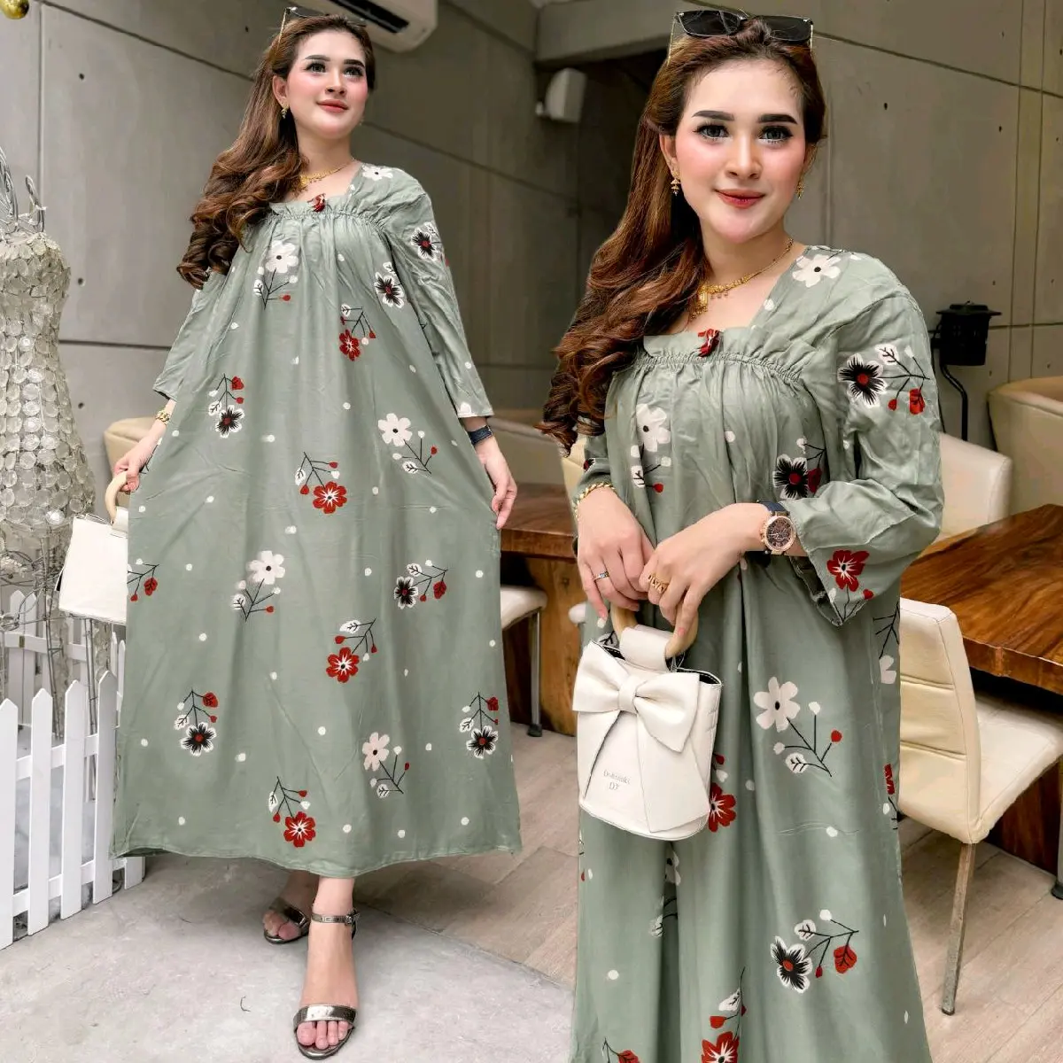 Sekdress fuji panjang ashanty cantik nyaman non busui Casual Formal Ibu