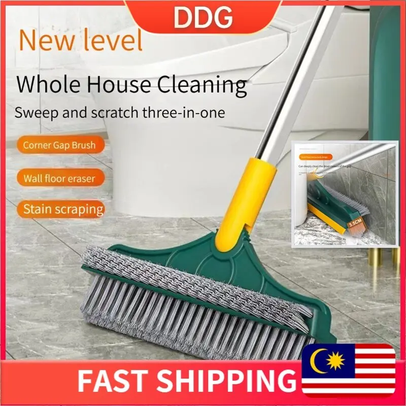 【2 IN 1】 crevice cleaning wiper  rotatable broom magic broom floor cleaning brush crevice bristle brush bristle brush Supplies spin mop
