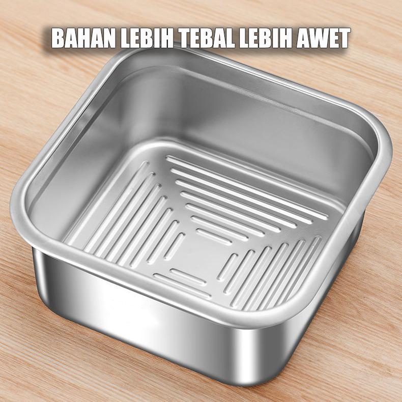 “COD”(Lunch box)3pcs-nampan sus Kedap Udara, Tahan Suhu Tinggi, Cocok untuk Kulkas dan Aktivitas Luar Ruangan/ES Kotak Makanan Stainless Steel Food Grade Dengan Penutup Kedap Kotak Penyimpanan Makanan Stainless Steel Tebal dengan Tutup/live 8