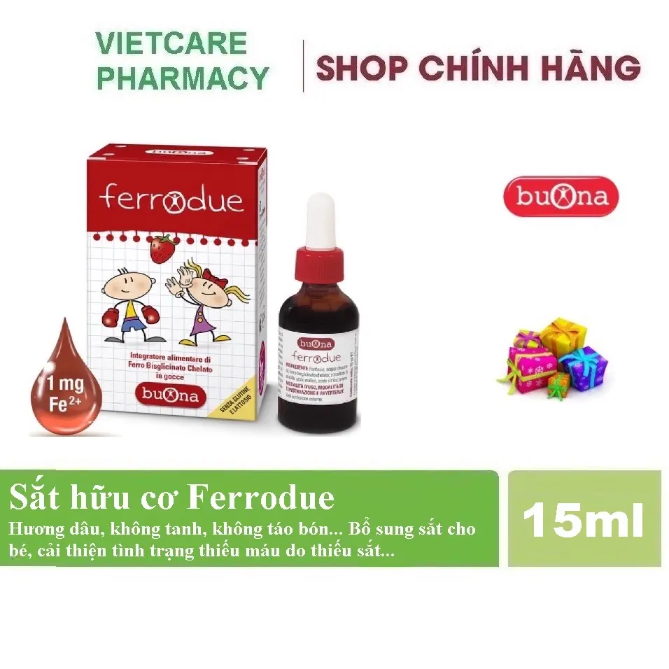 Ferrodue - Sắt nhỏ giọt cho bé lọ 15ml nhập khẩu Ý Vitamin Men Vi Sinh