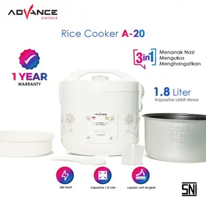 Rice Cooker Advance A20 1.8 Liter rice cooker Penanak Nasi Serbaguna 3 in 1 Listrik Sendok