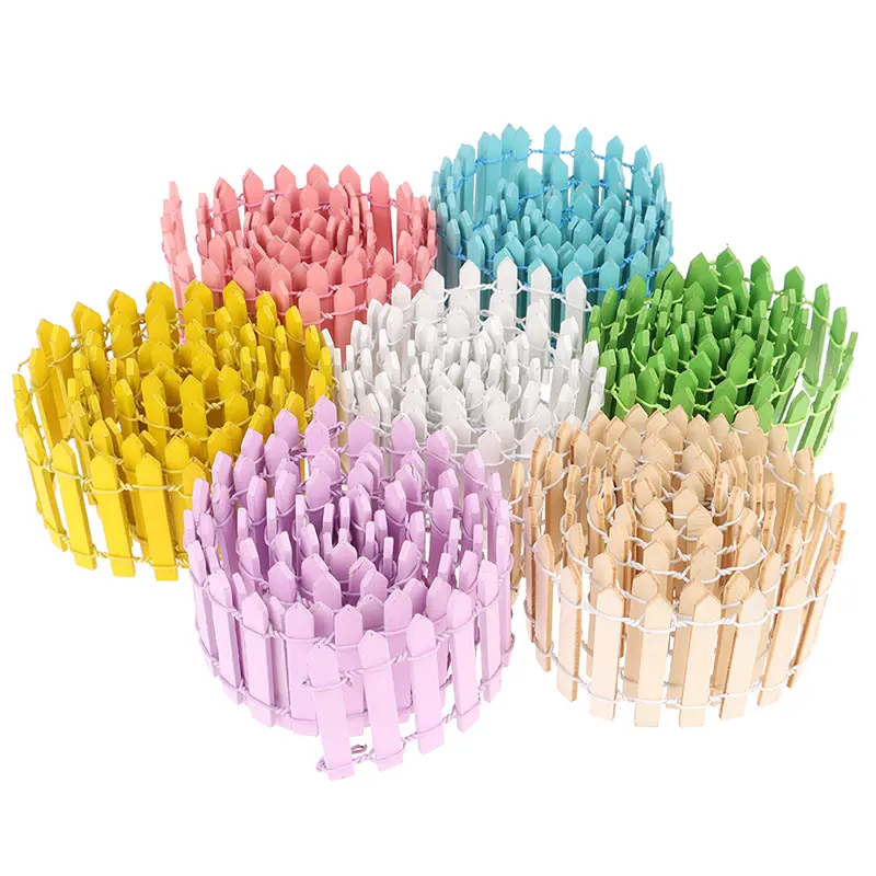 Hàng Rào Gỗ Nhỏ Thu Nhỏ, 100 * 5cm, Tự Làm, Thích Hợp Cho Vườn Cổ Tích Và Nhà Búp Bê Siêu Nhỏ, Có Cửa Vào, Trang Trí