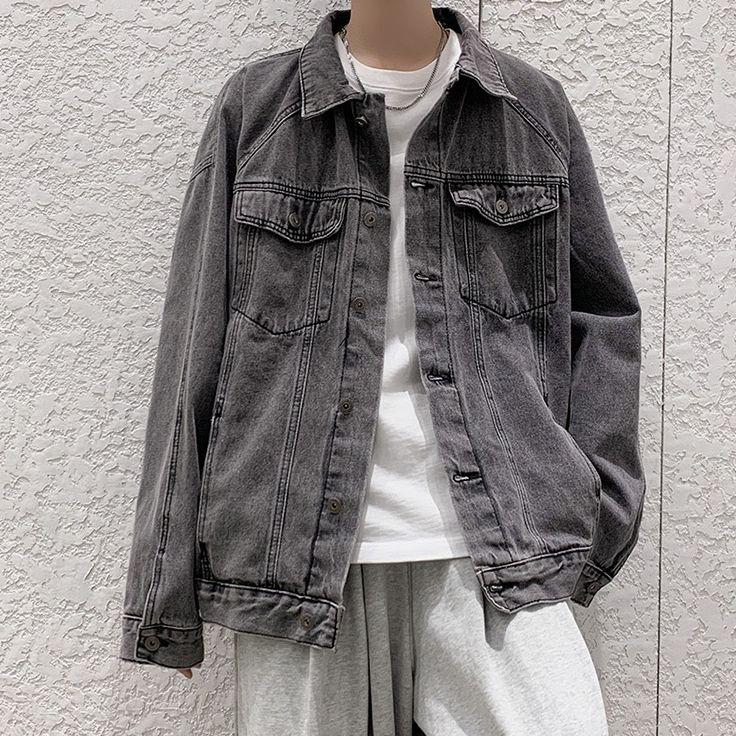 ÁO KHOÁC JEANS NAM MÀU XÁM KHÓI CỰC ĐẸP VẢI DÀY MỊN DONG PHUONG FASHION Menswear Jacket Có Túi Trắng Có Túi Trắng