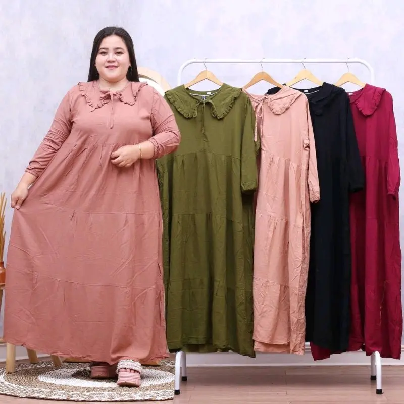 Midi dress jumbo rayon-LD 130 muat bb 100kg-busui-maxi dress susun bahan rayon premium Baju Busui