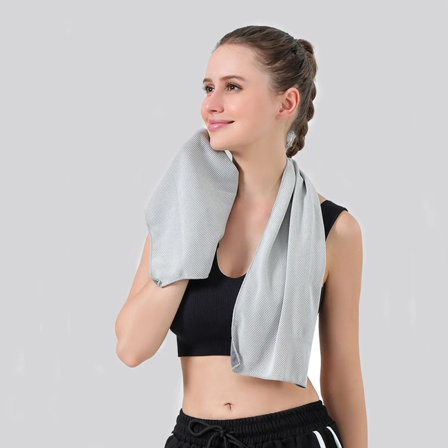 Microfiber Absorbent Running Sweat Towel, Fast Drying Sports Towel for Men & Women, Soft Breathable Cooling Towel for Cycling, Yoga, Gym, Camping, Beach, Travel