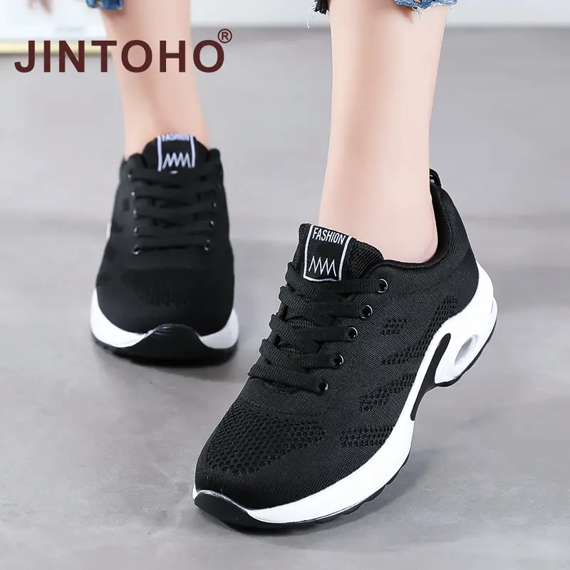 JINTOHO-Giày Đế Bằng Cho Nữ, Giày Thể Thao Nhẹ Để Chạy Bộ, Lưới Thoáng Khí, Đệm Khí 1