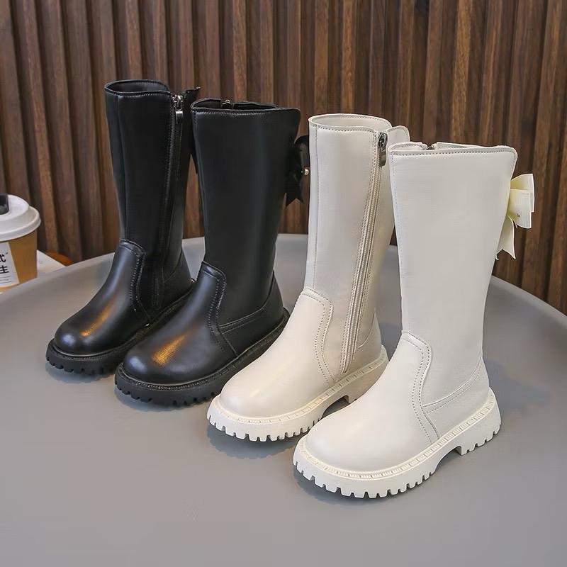 [SẴN]Giày Boot Nơ Ngọc Đính Sau Siêu Điệu Có Lót Lông Ấm Áp 1