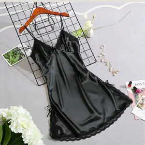 [BDSectret] Dress Piyama Baju Tidur Wanita Polos Pollyster Satin Lingerie 1072
