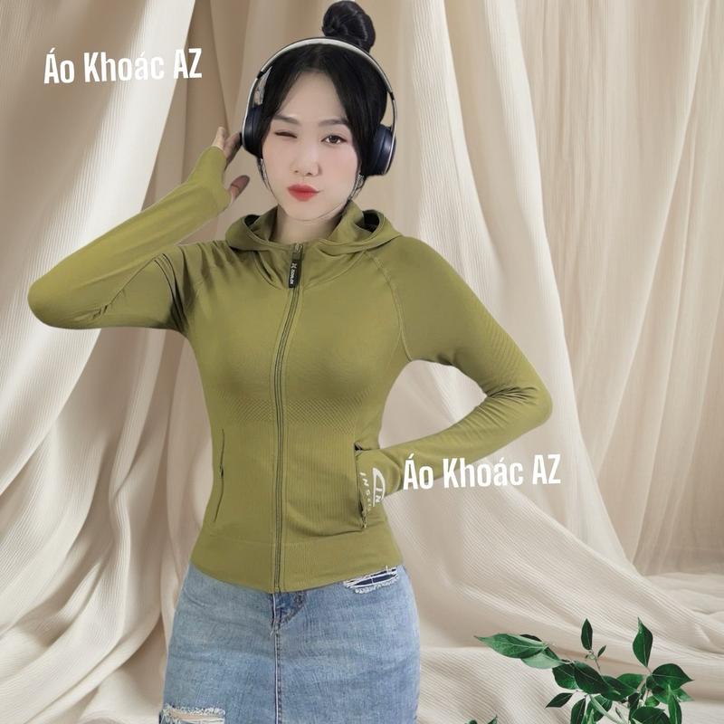 [36-70kg] Áo Khoác Thể Thao Nữ Form Lỡ Ôm Body Vải Thun Dệt Kim QC [INSSTUDIOS]. Áo Khoác Nữ Tập Gym, Yoga, Chạy Bộ