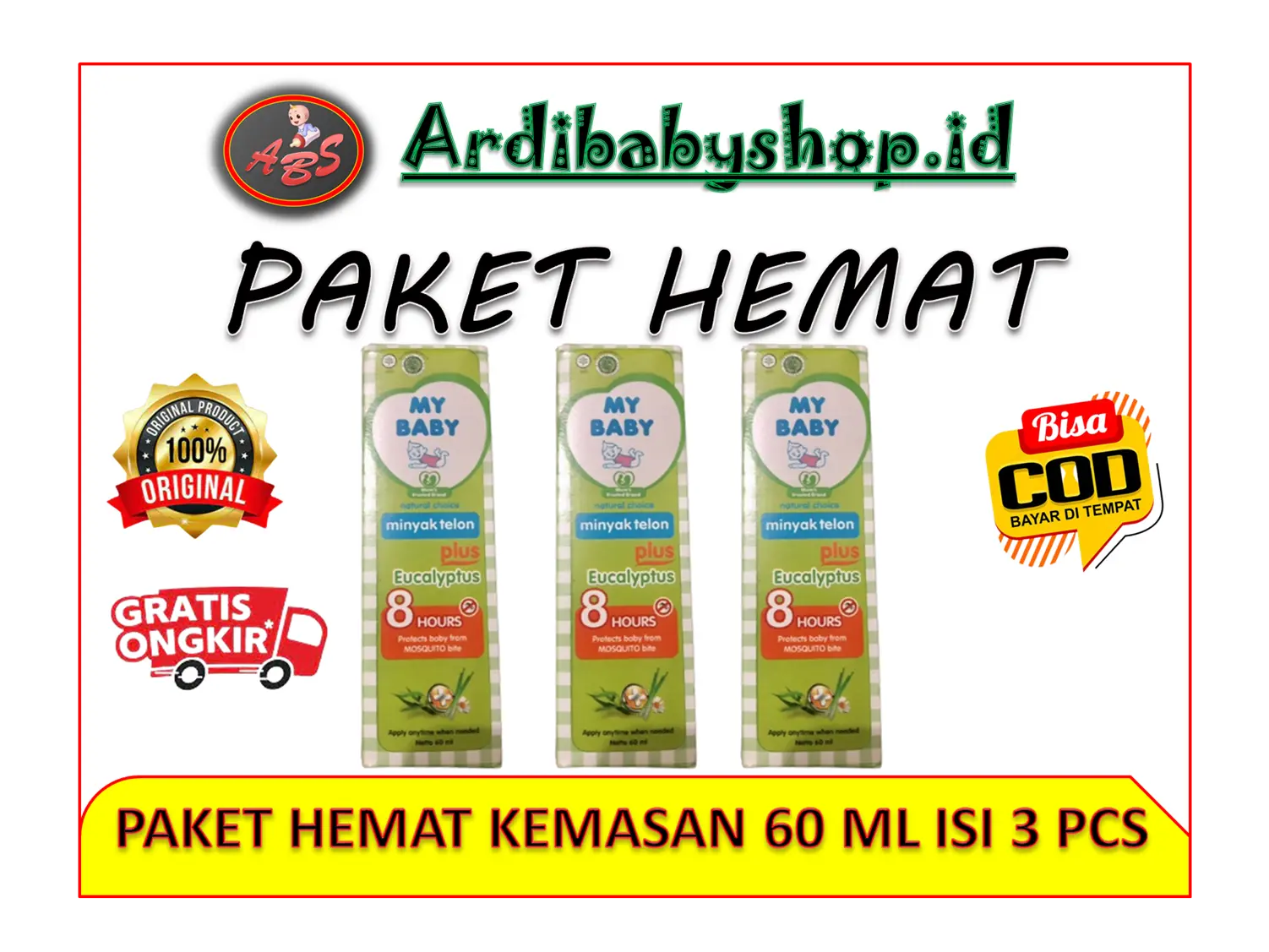 Promo 3 PCS Minyak Telon My Baby 60 ML