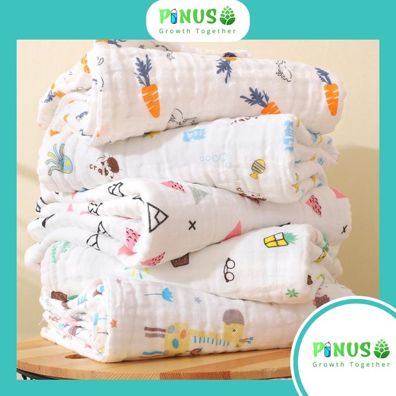 (Giá sỉ) Khăn Tắm 6 lớp xô nhăn Hàng Xuất Nhật Loại Đẹp Siêu Mềm, Khăn xô 6 lớp đa năng cho bé sơ sinh - Mẹ Bé Pinus