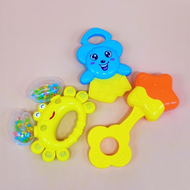 Baby Rattles Shaker 3 in 1 Hand Toys for Infant Plastic Handle - TikTok ...