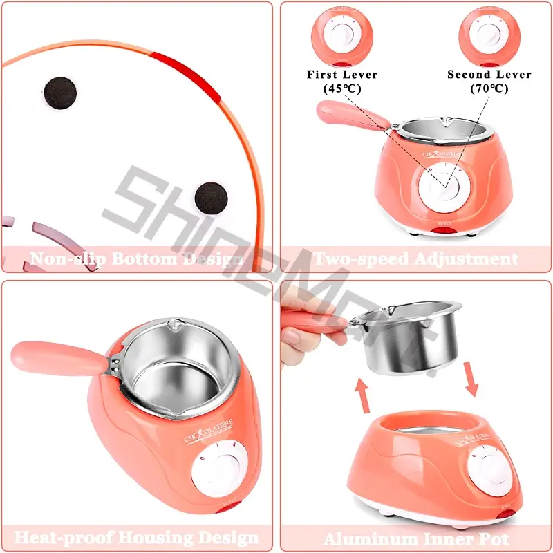 Nồi nấu chảy sô cô la điện, Kích thước nhỏ, Đài phun nước Fondue sô cô la, Máy làm ấm, Thích hợp cho sô cô la sữa 3