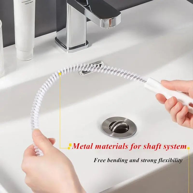 1 Piece Pipe Dredging Brush Bathroom Hair Sewer, Flexible Drain Cleaner, Sink Hair Remover, Bathroom Sewer Cleaning Brush 4