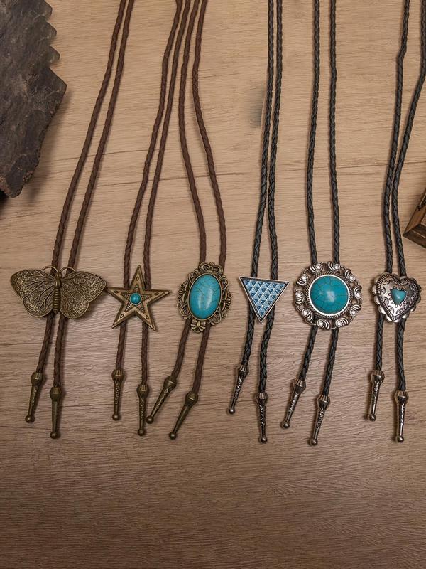 Random Style Boho Style Bolo Tie Necklace, Western Style Long Necklace for Men, Fashion Jewelry for Party, Daily Decor, Trendy All-match & Exquisite Jewelry for Birthday Gift 5