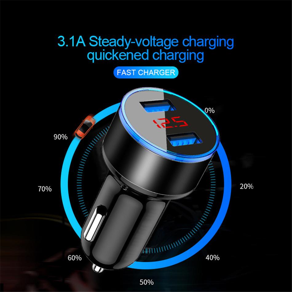 Car Charger Colokan Charger Mobil 2 Ports 3.1A 12V-24V Output