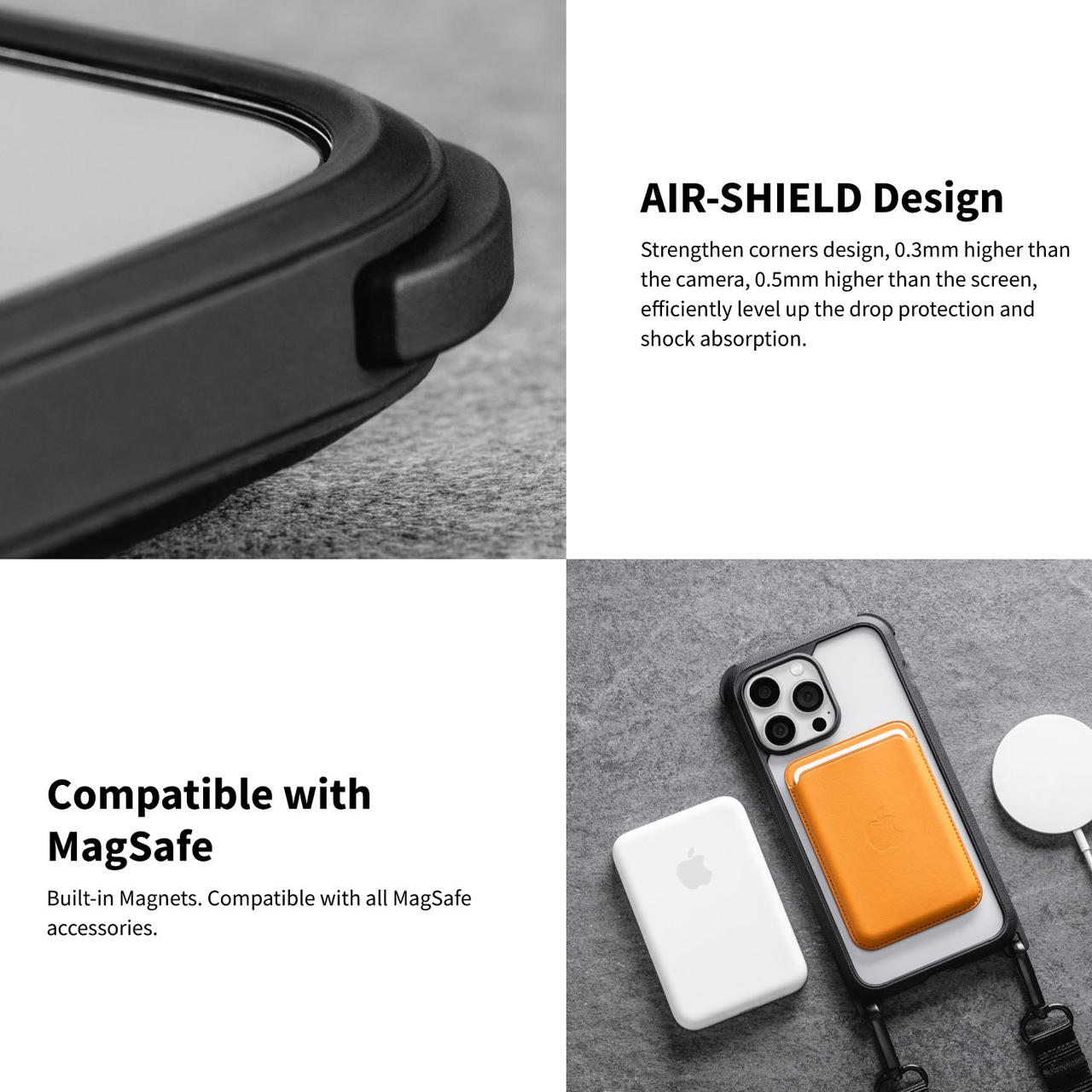 Case iPhone 15 / 14 Pro Max Plus MagEasy Odyssey MagSafe Strap Casing