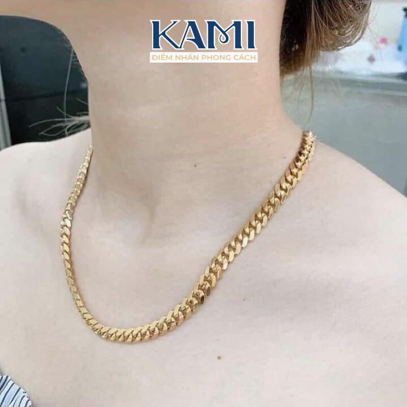  Dây chuyền lật mắc xích mạ vàng 18k siêu bền Kami trang sức sỉ 