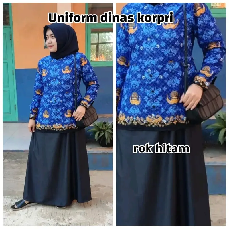 Gamis korperi stelan dinas kerja wanita Korpri Katun 5